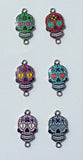 SUGAR SKULL Enamel Charms -Gold or Silver Tone