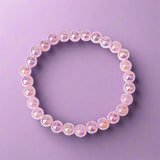 pastel pink white pearl pearly stretch elastic elasticated kids girl girls bracelet bracelets small uk cute kawaii cloud charm charms heart hearts glitter iridescent jewel colours gift gifts small