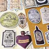 Vintage Aesthetic Potion Labels Laptop Stickers Pack- 50 Satin Large Stickers