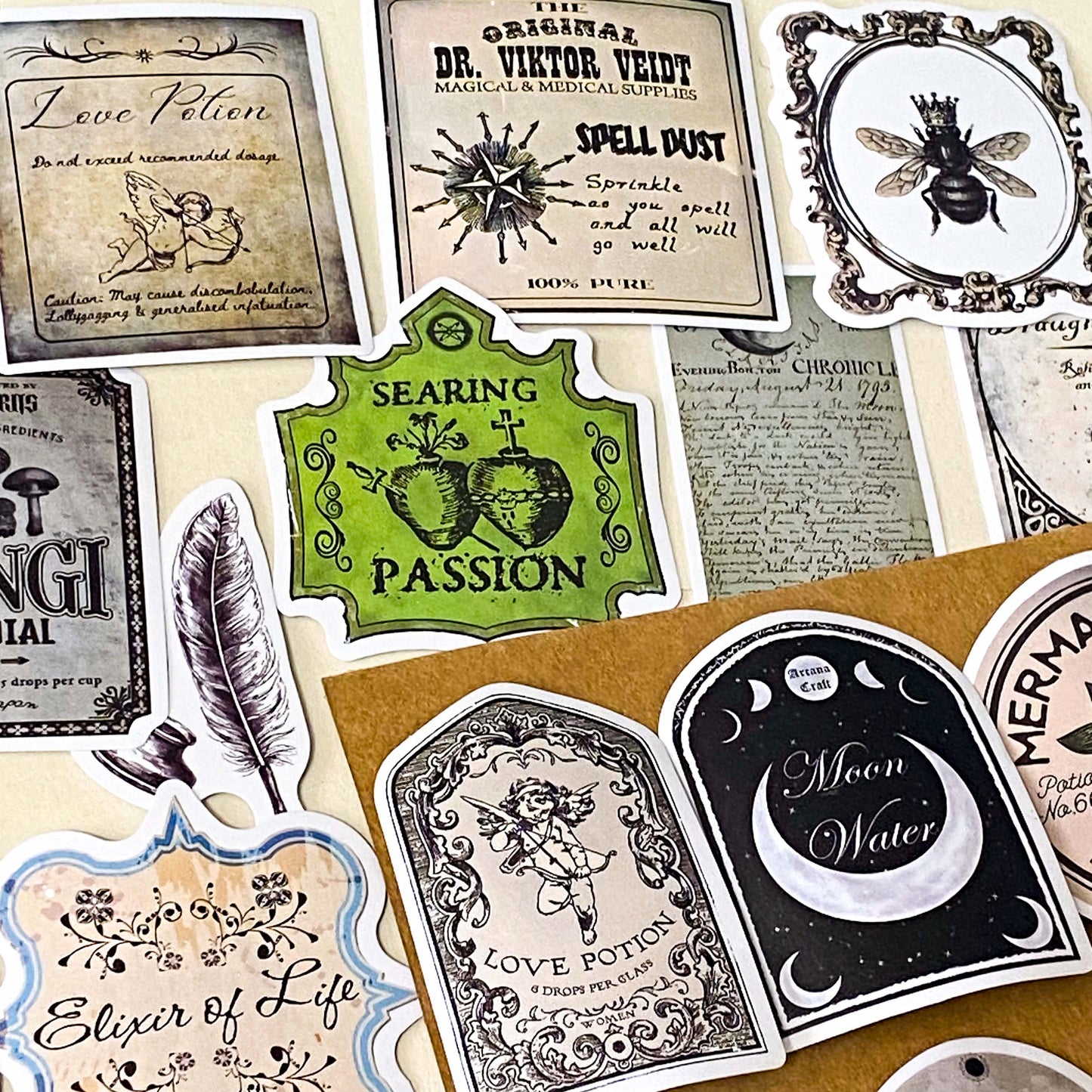 vintage potion bottle and poison bottles label stickers for antique scrapbook and laptops including apothecary labels and spells