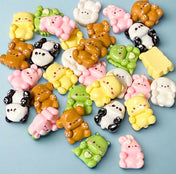 little small mini resin resins flatback flat back fb fbs embellishment cabochon animal animals cute kawaii dino dinosaur lizard green pink bunny rabbit white puppy dog dogs brown koala bear bears panda pandas uk craft supplies shop store