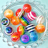 JUMBO Acrylic LUSTRE AB Beads 15mm STRIPES & CHECKED