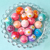 DAISY JUMBO Acrylic LUSTRE Iridescent Pearly Beads 15mm