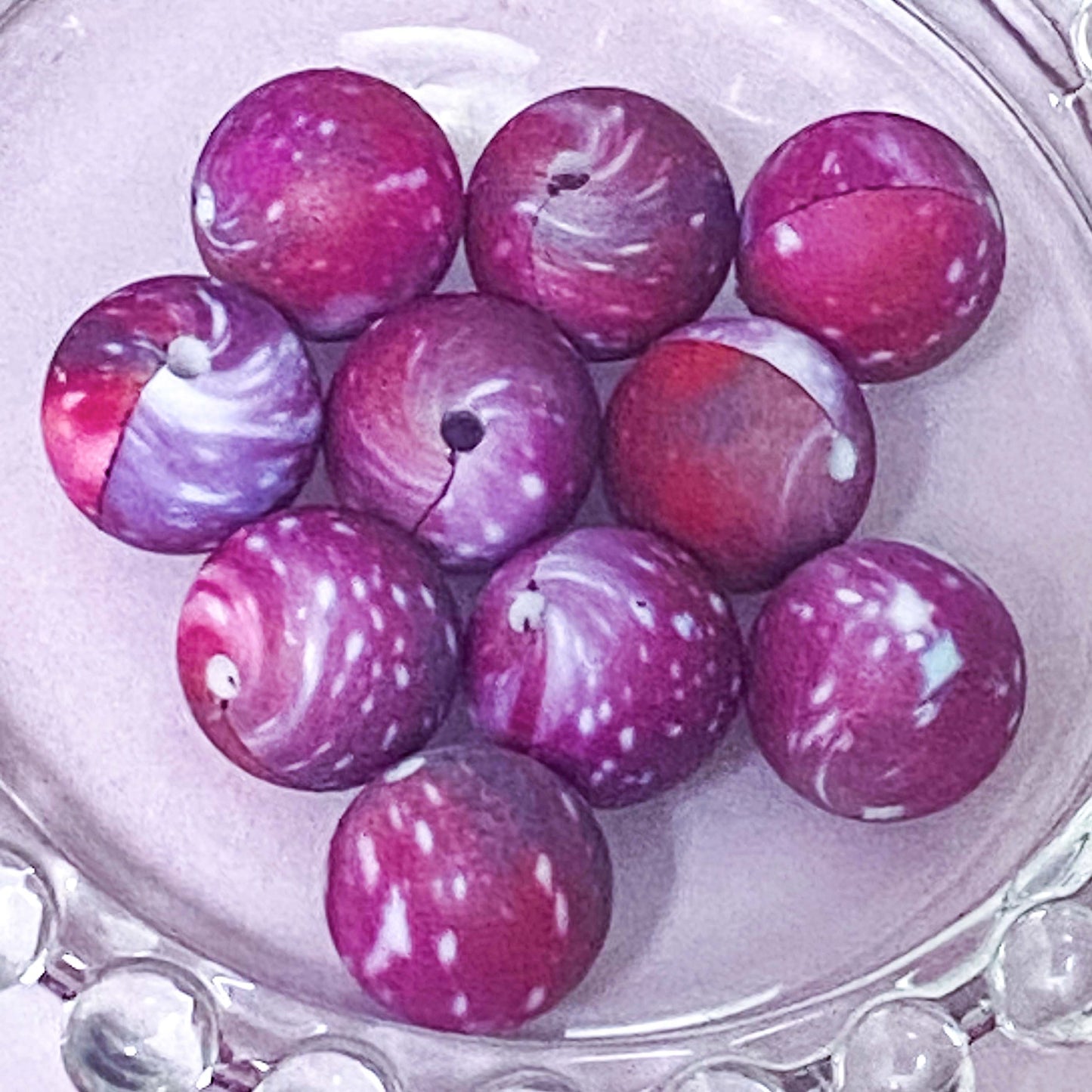 starry sky midnight galaxy stars ombre rainbow silicone galaxies pattern patterned 15mm round bead beads uk cute kawaii craft supplies shop store purple blue pink pastel 