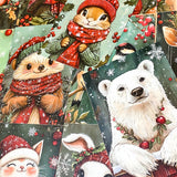 cute kawaii postcard postcards post card cards uk individual animal animals stationery shop store uk polar bear bears hedgehog hedgehogs fox foxes rabbit rabbits bunny bunnies hare hares cat cats kitten owl owls bird birds puppy dog dogs colourful red and green festive christmas foliage holly berries woodland snow snowflakes