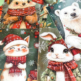 cute kawaii postcard postcards post card cards uk individual animal animals stationery shop store uk polar bear bears hedgehog hedgehogs fox foxes rabbit rabbits bunny bunnies hare hares cat cats kitten owl owls bird birds puppy dog dogs colourful red and green festive christmas foliage holly berries woodland snow snowflakes