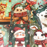 cute kawaii postcard postcards post card cards uk individual animal animals stationery shop store uk polar bear bears hedgehog hedgehogs fox foxes rabbit rabbits bunny bunnies hare hares cat cats kitten owl owls bird birds puppy dog dogs colourful red and green festive christmas foliage holly berries woodland snow snowflakes
