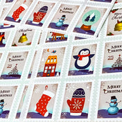 christmas stamp stamps sticker stickers seals sheet of 16 cute kawaii stationery gift gifts shop store uk packaging supplies pretty fun kids 