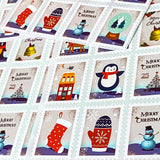 christmas stamp stamps sticker stickers seals sheet of 16 cute kawaii stationery gift gifts shop store uk packaging supplies pretty fun kids 