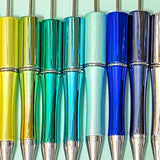 pen base foil foiled blank blanks for making your own beaded pens uk cute kawaii stationery shop store planner addict craft supplies fun bright colourful sheen shimmer pearl pearlescent holo laser shiny black ballpoint  with refill