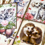 romantic valentines day love hearts flower flowers floral postcard animal animals cute kawaii vintage retro sepia cards post card uk stationery cat dog hedgehog puppy kitten giraffe tiger koala owl bear elephant mouse rabbit squirrel pretty