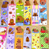 capybara capybaras cute animal kawaii animals card cardboard book bookmark bookmarks marks slim colourful uk stationery shop store planner lover set 