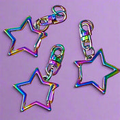 rainbow titanium star stars planner clip paper clips bag charm keyring key ring rings uk cute kawaii stationery gift gifts shop store colourful pretty metal 