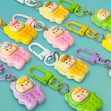 cute kawaii bear costume fun biscuit shape food foods boy little boys clip clips charm charms key keyring bag accessory pink lilac brown cream yellow green uk gift gifts shop store bears