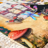 scrapbooking starter bundle with sepia scrapbook papers, vellum, vintage books bookmark, envelopes, card insect stickers, writing paper, textured papers and mini bottle. uk ephemera.
