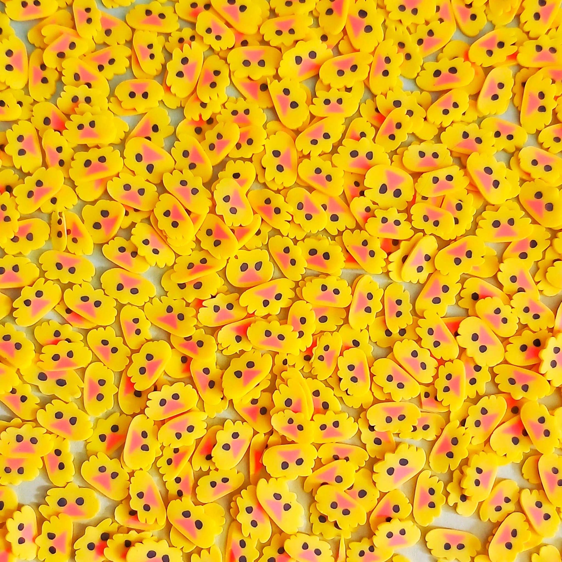 easter chick chicks duck ducks yellow sprinkle sprinkles tiny little polymer clay embellishment embellishments uk cute kawaii craft supplies shop store pretty fb flatback fbat back