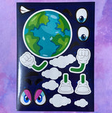 space planet planets create your own sticker stickers large sheet kids children activity build stationery mars earth moon sun neptune saturn cute kawaii gift gifts shop store uk