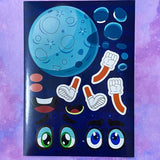 space planet planets create your own sticker stickers large sheet kids children activity build stationery mars earth moon sun neptune saturn cute kawaii gift gifts shop store uk