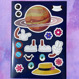 space planet planets create your own sticker stickers large sheet kids children activity build stationery mars earth moon sun neptune saturn cute kawaii gift gifts shop store uk