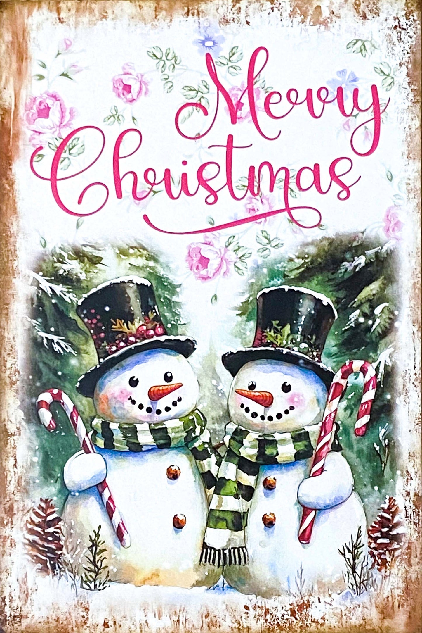 On Offer! SHABBY CHIC Vintage Pink Christmas Postcards