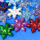 jumbo 35mm 36mm snowflake bead beads acrylic clear foil metallic lustre pearl pearly christmas festive big large chunky very beaded pen ens make your own uk cute kawaii craft supplies shop store pretty snow flake