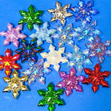 jumbo 35mm 36mm snowflake bead beads acrylic clear foil metallic lustre pearl pearly christmas festive big large chunky very beaded pen ens make your own uk cute kawaii craft supplies shop store pretty snow flake