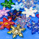 jumbo 35mm 36mm snowflake bead beads acrylic clear foil metallic lustre pearl pearly christmas festive big large chunky very beaded pen ens make your own uk cute kawaii craft supplies shop store pretty snow flake