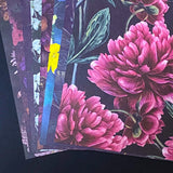 deep floral 160gsm scrapbooking paper set with dark flowers