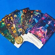 potion oracle cards pack with botanical and celestial illustrations, 6 card set with wax seal presentation, mystical apothecary style gift