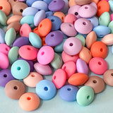 disc bead beads silicone small spacer spacers bean beans flat craft supplies soft jewellery making shop store crafts uk cute kawaii colourful pastel colours 12mm