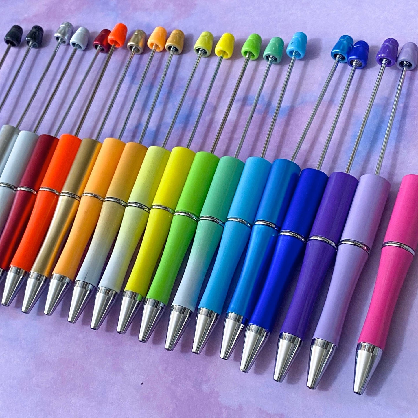 pen base bases build your own pens make beaded beads uk cute kawaii bright colours rainbow metallic ombre bargain stationery supplies planner addict addicts red orange yellow green blue lilac purple white black gold silver