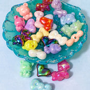 pearl pearly large big jumbo acrylic bead beads cute kawaii colourful iridescent coated ab sheen unicorn unicorns bow bows bear bears heart hearts craft supplies uk shop store crafts