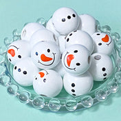 20mm snow snowman snowmen head body round white bead beads jumbo large very big 20mm 2cm wood wooden uk cute kawaii craft supplies shop store make your own beaded pen jewellery stationery
