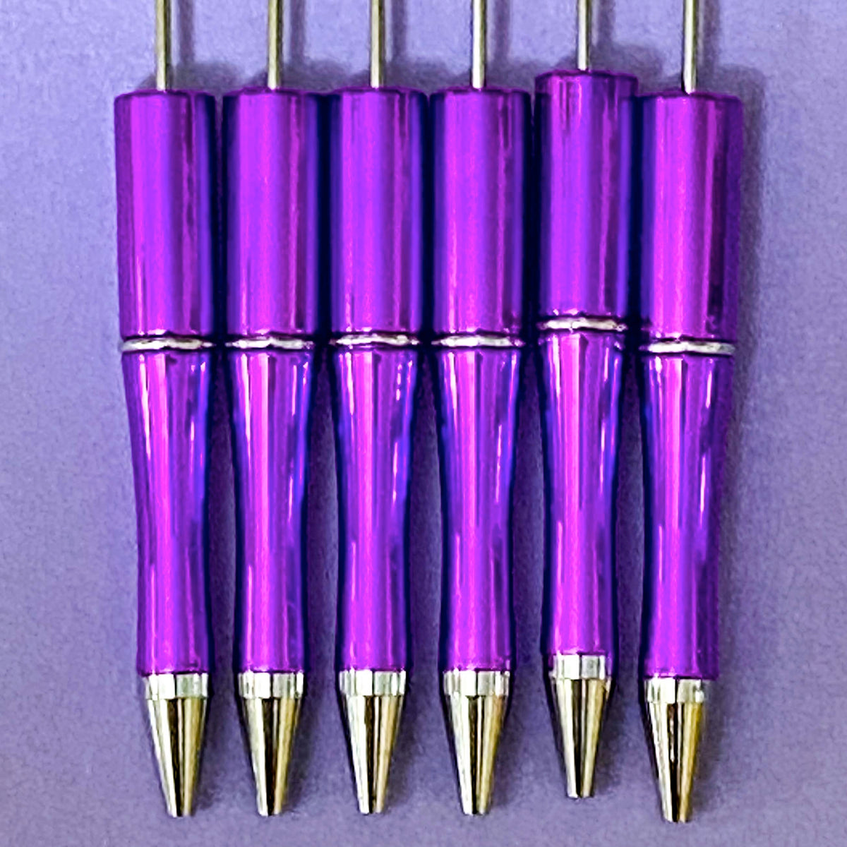 halloween pen base blank for making beaded pens in ombre glitter grey and black, glittery black, foil magenta purple and spooky foiled green turquoise. uk craft shop for autumn projects. black ink with refills.
