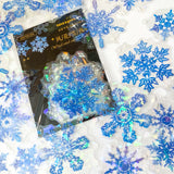 clear plastic blue snow snowflake snowflakes sticker sticker flake flakes 20 big large uk cute kawaii festive christmas stationery shop store planner supplies addict shimmery holo holographic pretty