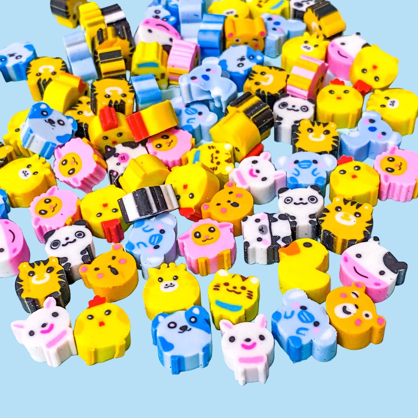 cute kawaii eraser erasers rubbers gift gifts set pack animal animals fun stationery for kids boys girls uk stocking filler fillers bag mini