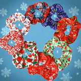 Christmas Satin HAIR SCRUNCHIES- 1