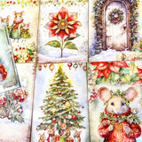 mouse mice magic magical postcard postcards bundle set of 3 card cards post stationery shop store uk cute kawaii festive green red fairy unicorn door doorway foliage plants flowers cute kawaii gift gifts deer cottage wood woodland animal animals squirrel