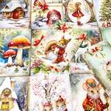 mouse mice magic magical postcard postcards bundle set of 3 card cards post stationery shop store uk cute kawaii festive green red fairy unicorn door doorway foliage plants flowers cute kawaii gift gifts deer cottage wood woodland animal animals squirrel