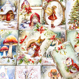 mouse mice magic magical postcard postcards bundle set of 3 card cards post stationery shop store uk cute kawaii festive green red fairy unicorn door doorway foliage plants flowers cute kawaii gift gifts deer cottage wood woodland animal animals squirrel