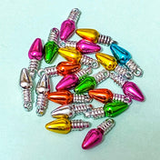 tiny little small 12mm light bulb lightbulb acrylic charm charms shop store craft supplies uk cute kawaii christmas festive silver tone pretty novelty crafts