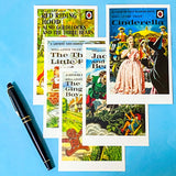 vintage ladybird fairy tale postcards set of 5 featuring Cinderella, Red Riding Hood, Jack and The Beanstalk packaged set