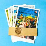 vintage ladybird fairy tale postcards set of 5 featuring Cinderella, Red Riding Hood, Jack and The Beanstalk packaged set