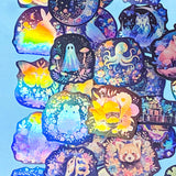 MOONLIT WITCH Aesthetic Sticker Pack - 50 Vinyl Laptop Stickers- Dark Botanical, Animals, Celestial & Witchy (up to 70mm)