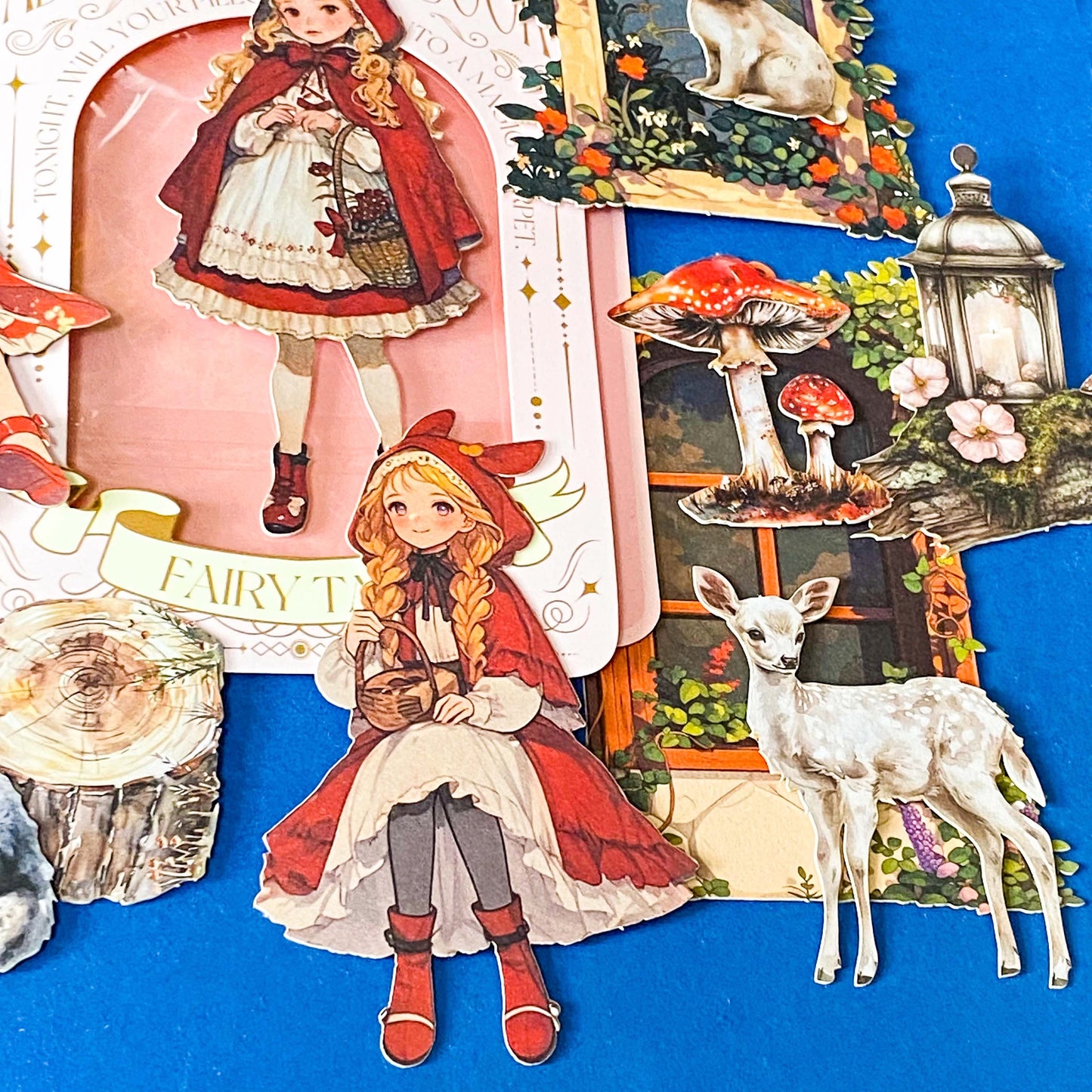 little red riding hood gift set with canvas pouch and stickers