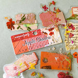apple shadow vintage floral PET sticker pack featuring pink and red roses, orange poppies, lace details, labels and botanical collage elements with gold holo foil accents. uk cute stationery and sticker shop.