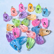 spooky ghost ghosts glow in the dark charm charms pendant pendants halloween craft supplies uk cute kawaii jewellery making clear transparent pink blue green lilac yellow orange purple funny