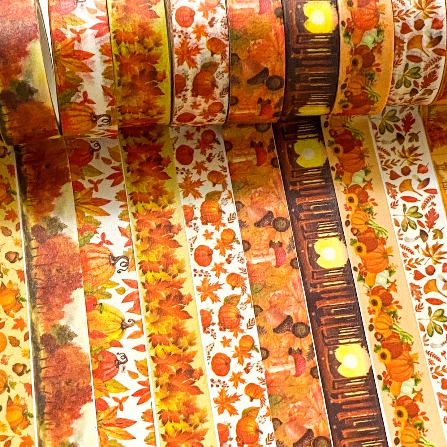autumn halloween woodland forest gold red orange tellow leaf tree washi tape uk cute kawaii 7m roll tape stationery shop store supplies planner addict
