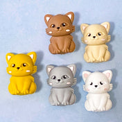 cat cats kitty kittens soft silicone bead beads uk cute kawaii beaded pen pens mustard brown white grey cream craft supplies shop store