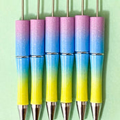 rainbow ombre pen base blank blanks for beaded pens uk cute kawaii stationery addicts shop store planner supplies gift gifts pink lilac blue turquoise green yellow glitter glittery starter kit